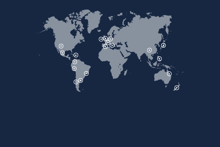 Mapa con las filiales de power